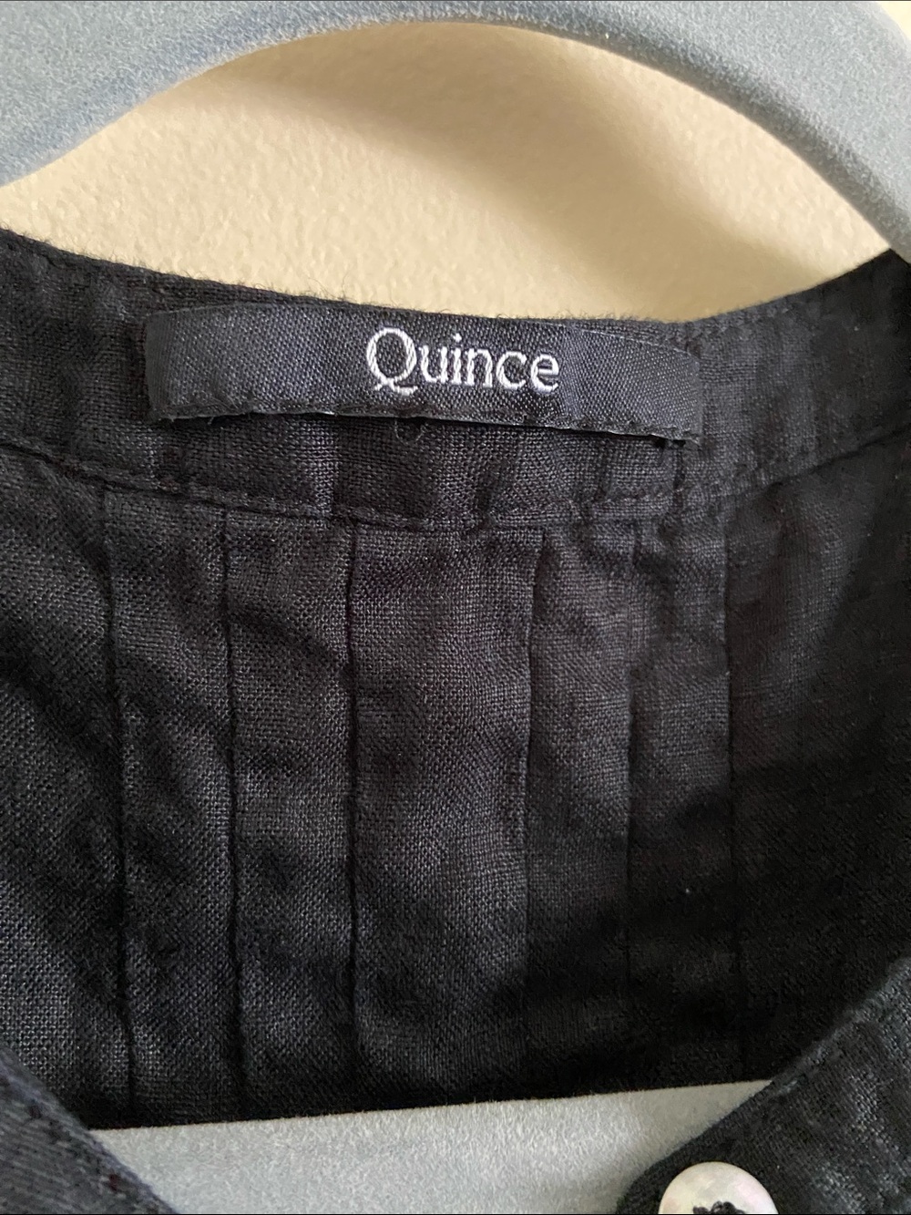 Quince Black Short-Sleeve Swing Linen Dress *Medium Fit* - Picture 5 of 9